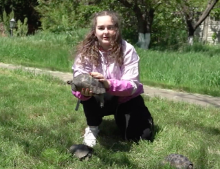 Evelina Gurashkina from Anapa rescues Red Book turtles